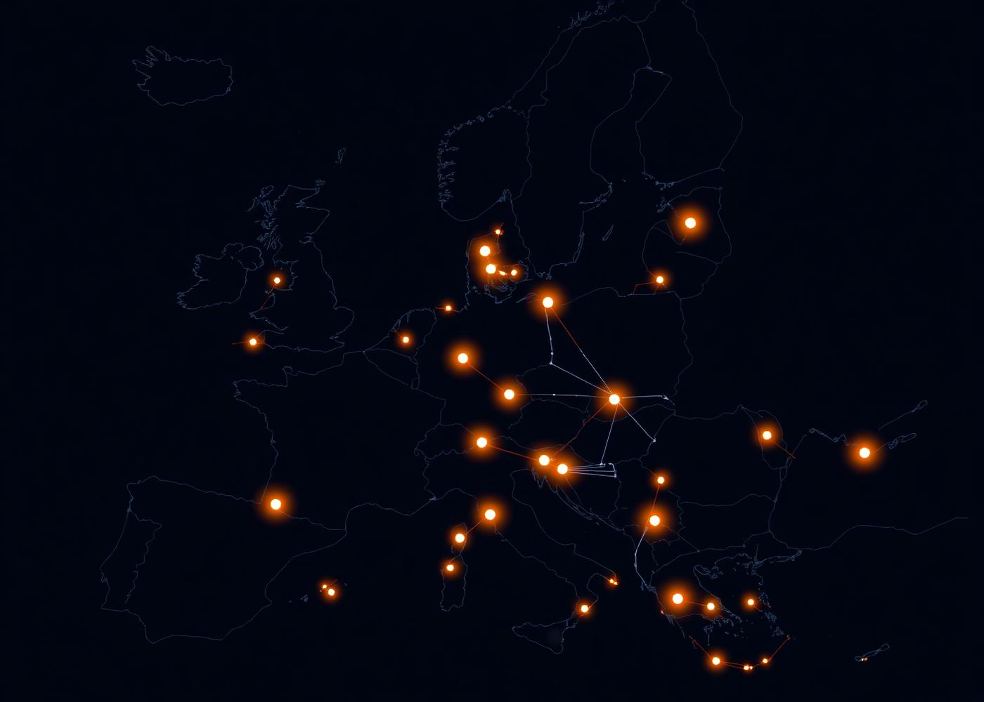 Europe transport network map